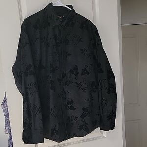 Helix Black Floral Dress Shirt